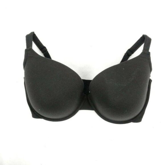 Lane Bryant Cacique Bra Lightly Lined T Shirt Cotton Blend Plus 44C Black NEW - Picture 2 of 8